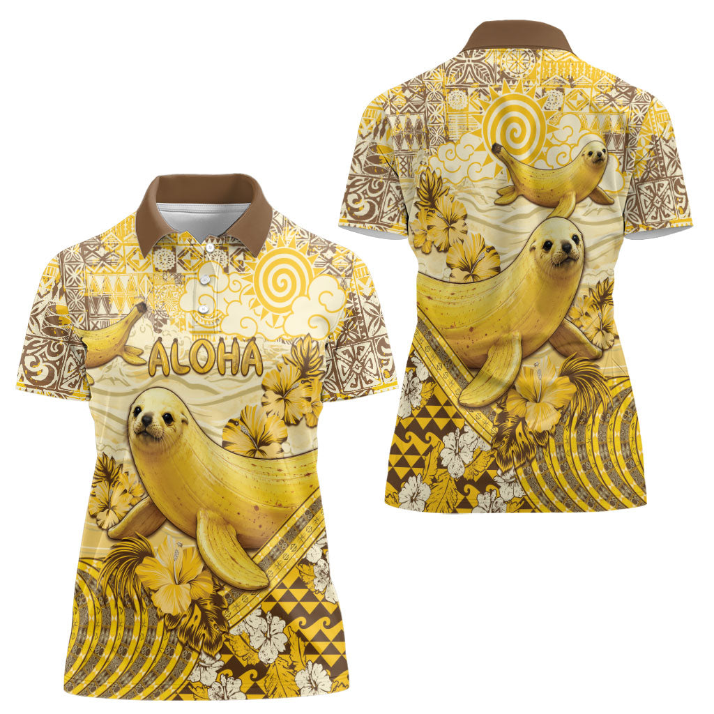 Hawaii Banana Seal Women Polo Shirt Ilio Holo I Ka Uaua Aloha DT05 - Polynesian Pride