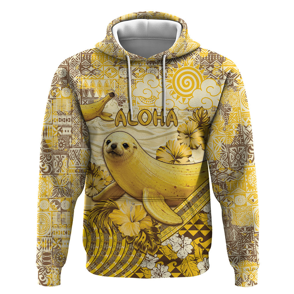 Hawaii Banana Seal Zip Hoodie Ilio Holo I Ka Uaua Aloha DT05 Pullover Hoodie Yellow - Polynesian Pride