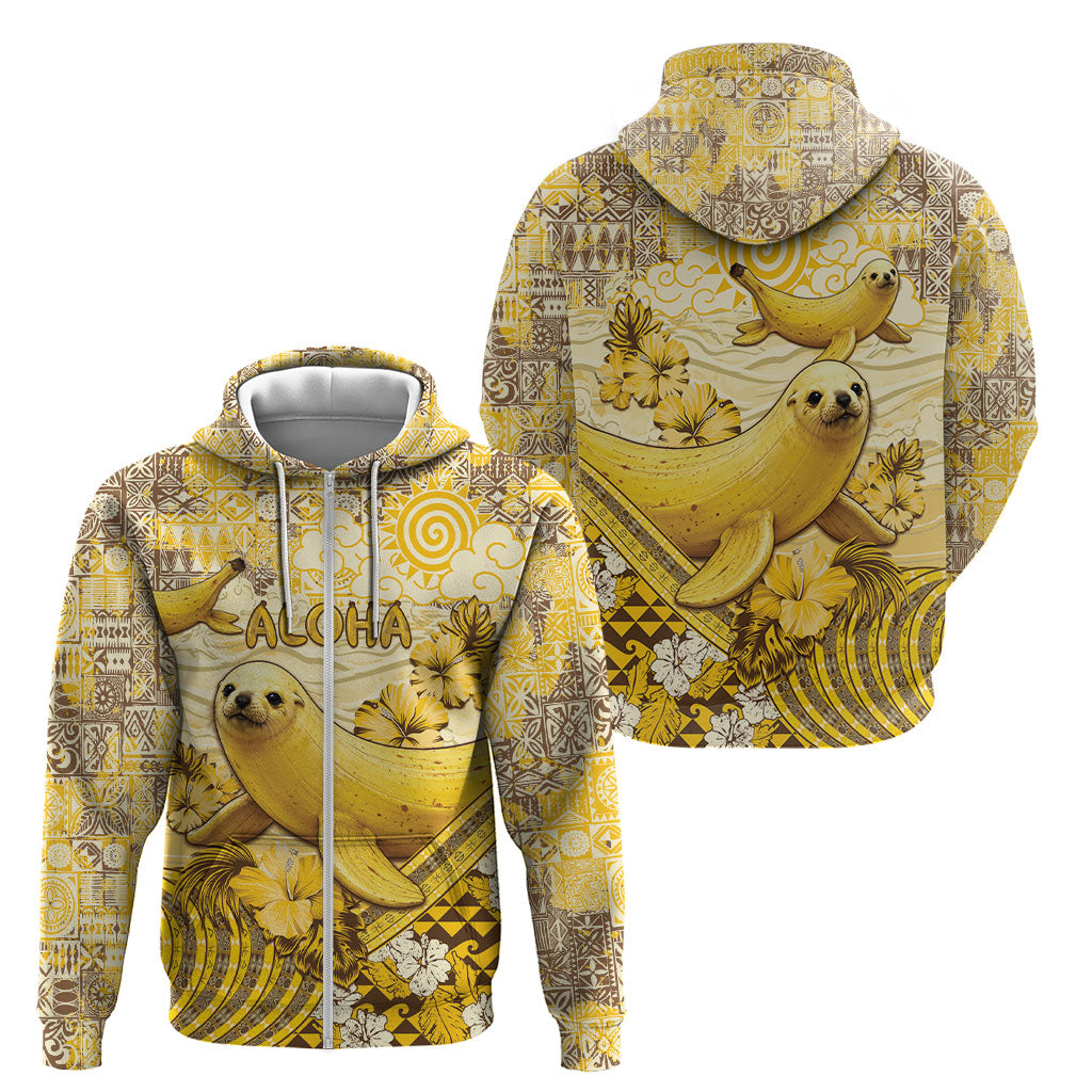 Hawaii Banana Seal Zip Hoodie Ilio Holo I Ka Uaua Aloha DT05 - Polynesian Pride