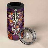 Hawaii Halloween 4 in 1 Can Cooler Tumbler Skeleton Bones Flower Lei Tropical Floral DT05 - Polynesian Pride