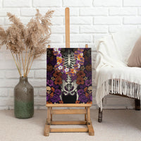 Hawaii Halloween Canvas Wall Art Skeleton Bones Flower Lei Tropical Floral DT05 - Polynesian Pride