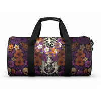 Hawaii Halloween Duffle Bag Skeleton Bones Flower Lei Tropical Floral