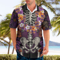 Hawaii Halloween Hawaiian Shirt Skeleton Bones Flower Lei Tropical Floral DT05 - Polynesian Pride