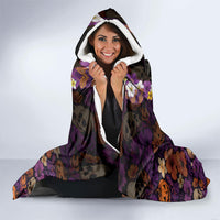 Hawaii Halloween Hooded Blanket Skeleton Bones Flower Lei Tropical Floral DT05 - Polynesian Pride