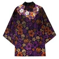 Hawaii Halloween Kimono Skeleton Bones Flower Lei Tropical Floral DT05 - Polynesian Pride