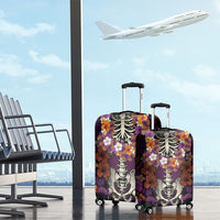 Hawaii Halloween Luggage Cover Skeleton Bones Flower Lei Tropical Floral DT05 - Polynesian Pride