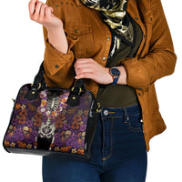 Hawaii Halloween Shoulder Handbag Skeleton Bones Flower Lei Tropical Floral DT05 - Polynesian Pride