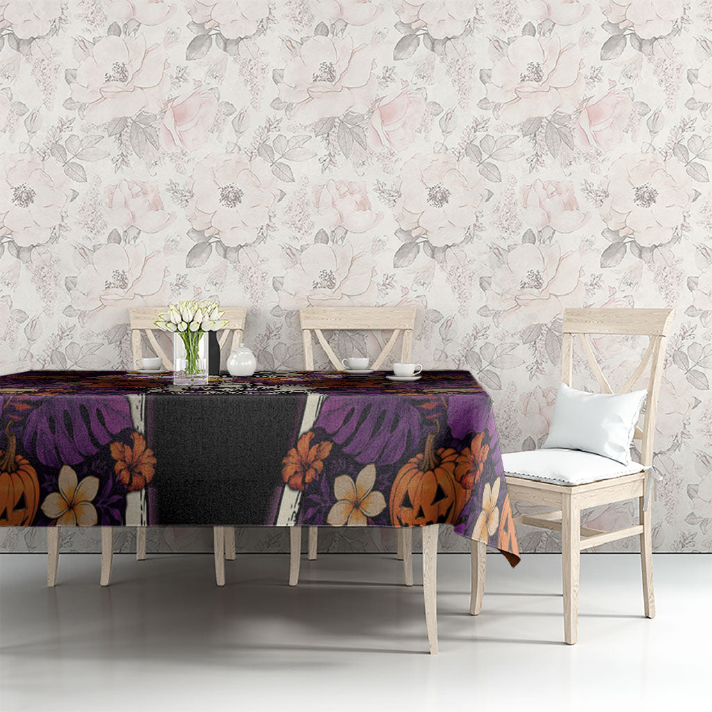 Hawaii Halloween Tablecloth Skeleton Bones Flower Lei Tropical Floral DT05 - Polynesian Pride