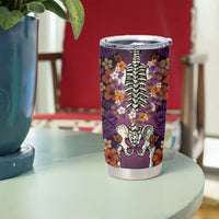 Hawaii Halloween Tumbler Cup Skeleton Bones Flower Lei Tropical Floral DT05 - Polynesian Pride
