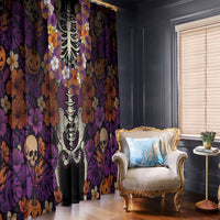 Hawaii Halloween Window Curtain Skeleton Bones Flower Lei Tropical Floral DT05 - Polynesian Pride
