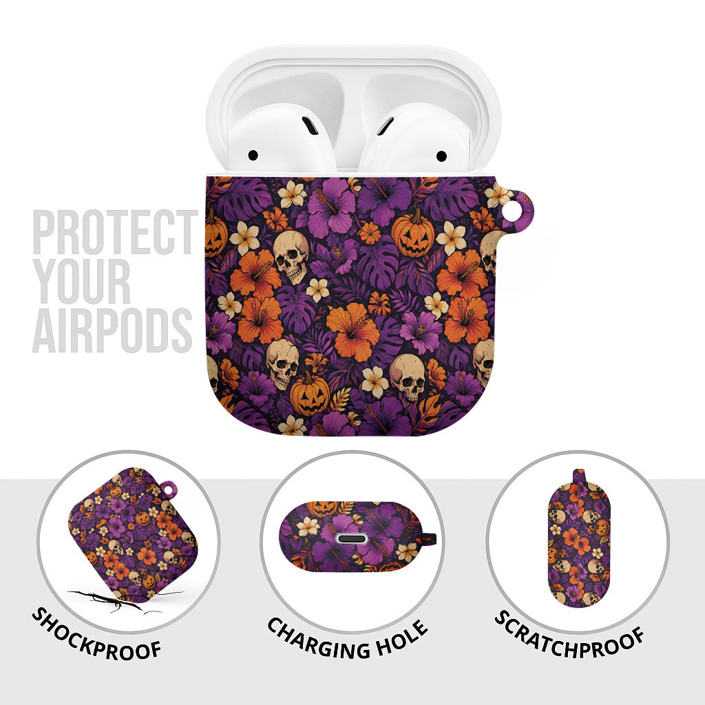 Hawaii Halloween AirPods Case Skeleton Pumpkin Hawaiian Flower Tribal DT05 - Polynesian Pride