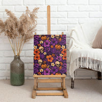 Hawaii Halloween Canvas Wall Art Skeleton Pumpkin Hawaiian Flower Tribal DT05 - Polynesian Pride