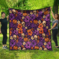 Hawaii Halloween Quilt Skeleton Pumpkin Hawaiian Flower Tribal DT05 - Polynesian Pride