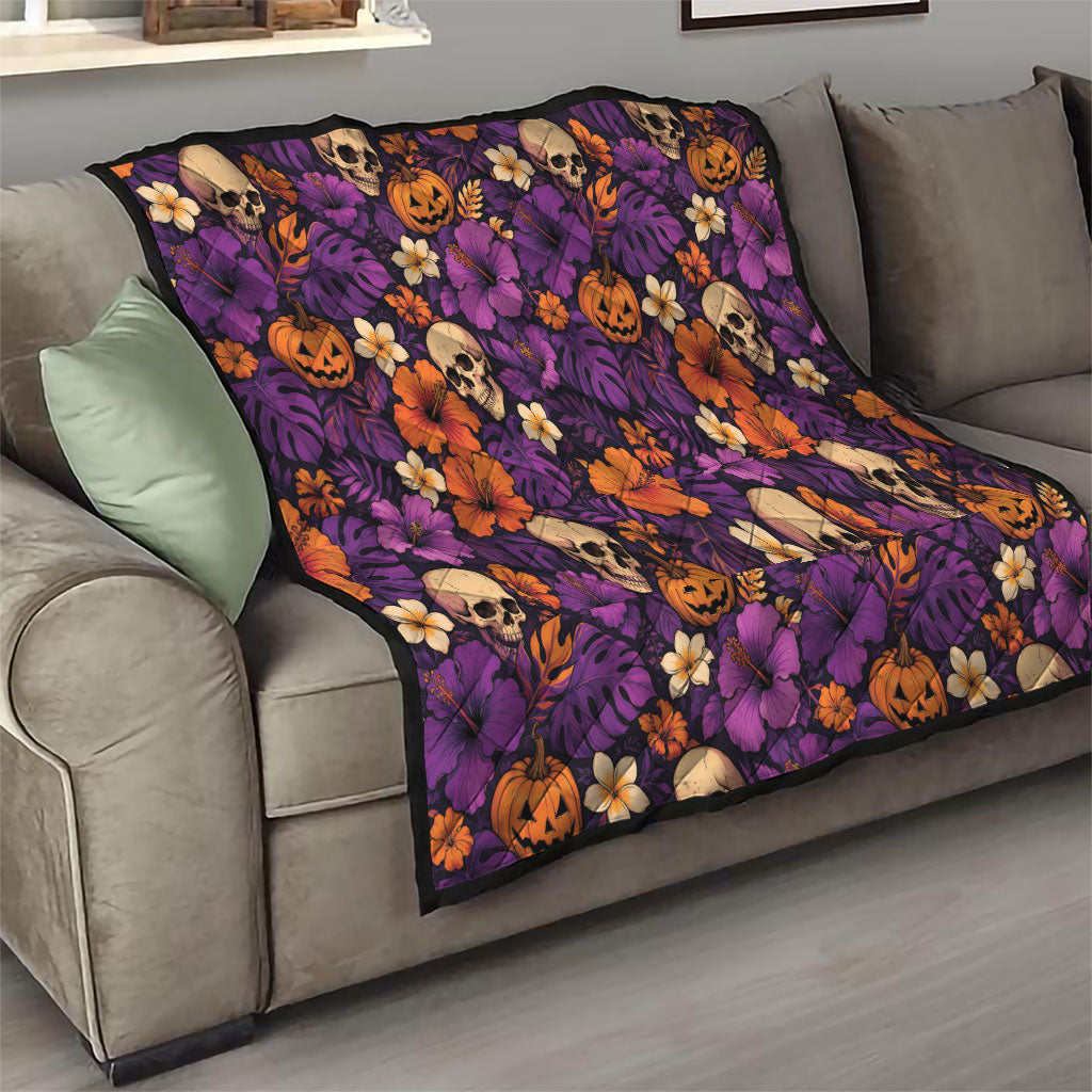 Hawaii Halloween Quilt Skeleton Pumpkin Hawaiian Flower Tribal DT05 - Polynesian Pride