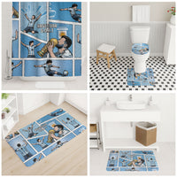 Argentina Football Bathroom Set Goat Comic Style Sun Of May