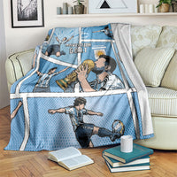 Argentina Football Blanket Goat Comic Style Sun Of May