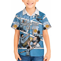 Custom Argentina Football Hawaiian Shirt Goat Comic Style Sun Of May