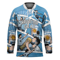 Custom Argentina Football Hockey Jersey Goat Comic Style Sun Of May