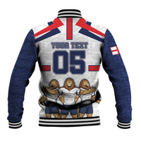 Custom England Football Baseball Jacket Three Lions Trophy St George Cross