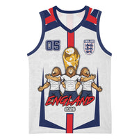 Custom England Football Basketball Jersey Three Lions Trophy St George Cross DT05 Unisex White - Polynesian Pride