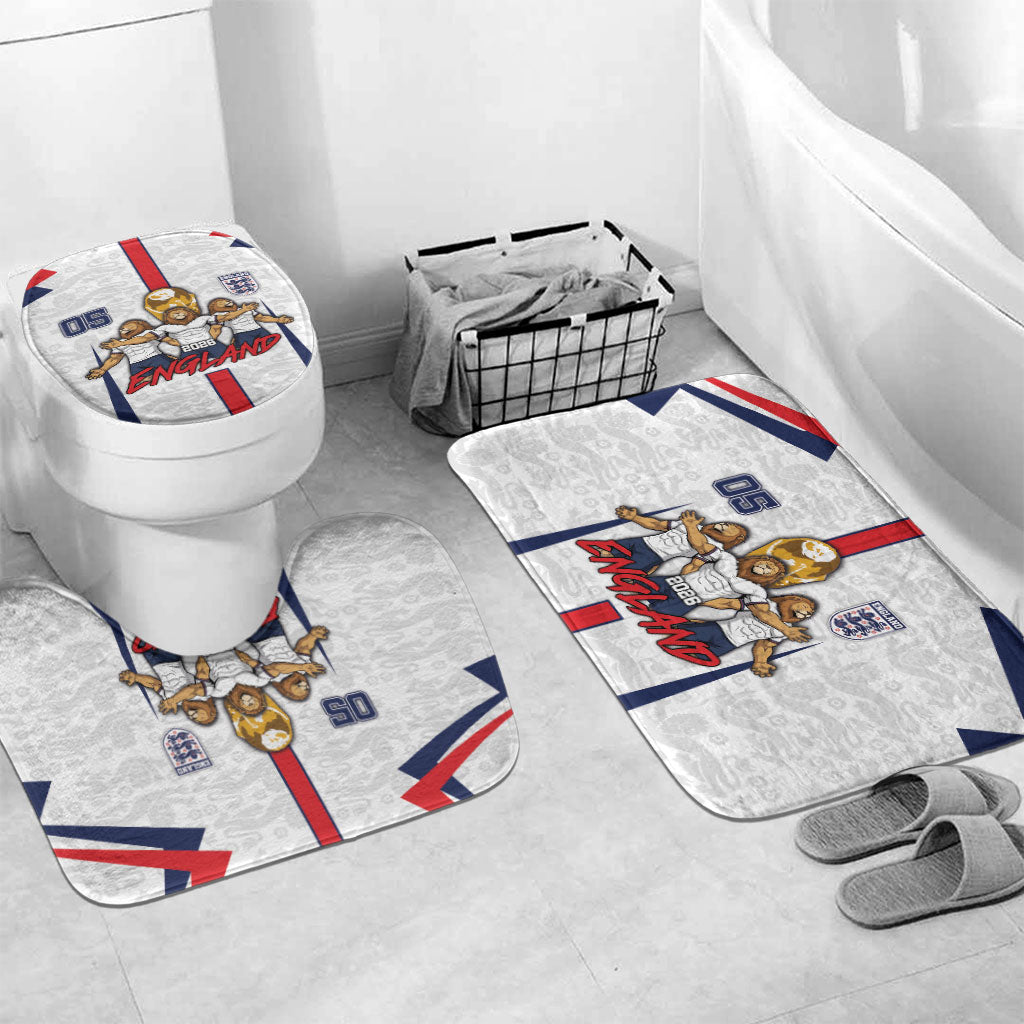 Custom England Football Bathroom Set Three Lions Trophy St George Cross