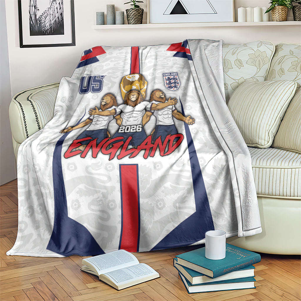 Custom England Football Blanket Three Lions Trophy St George Cross DT05 White - Polynesian Pride