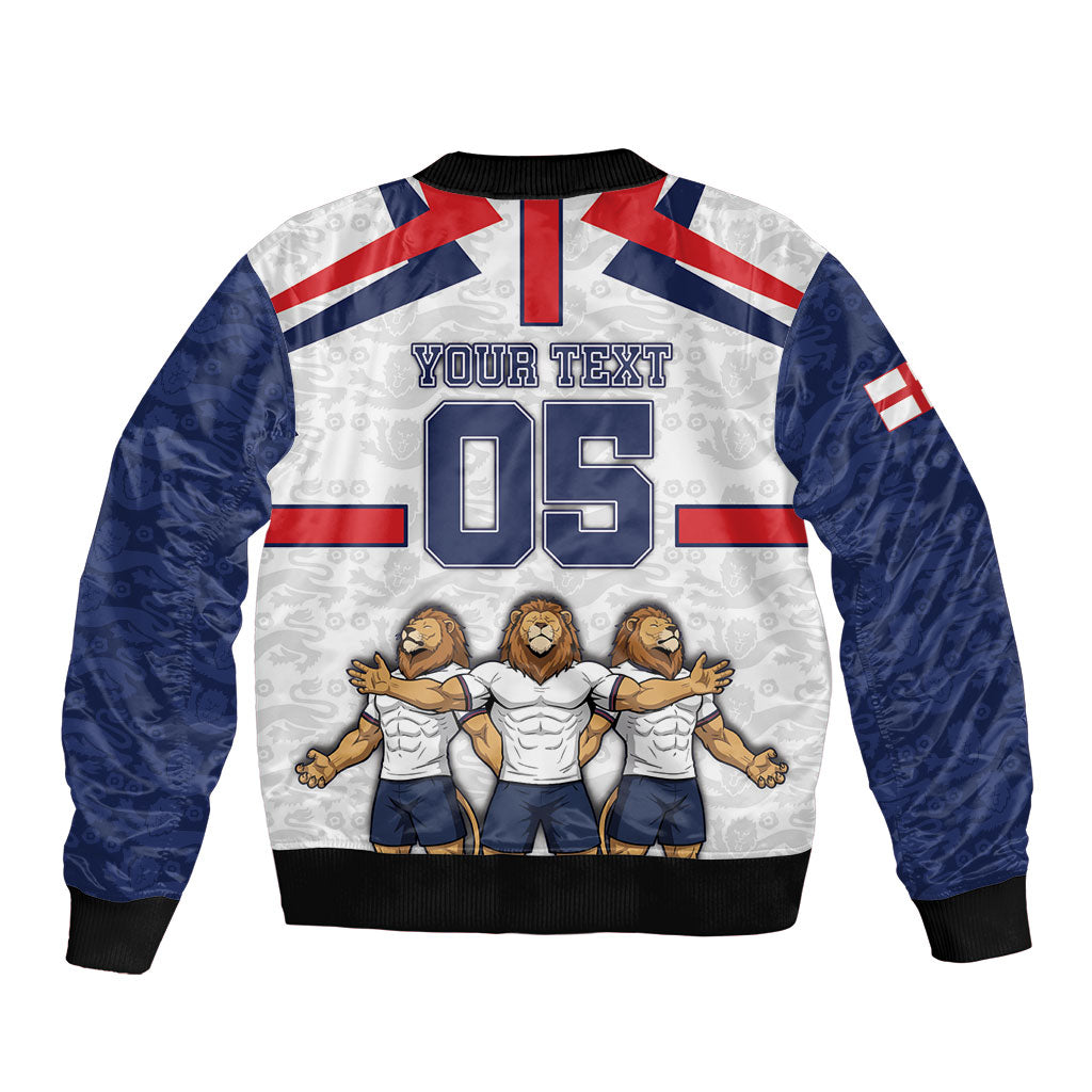 Custom England Football Bomber Jacket Three Lions Trophy St George Cross