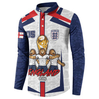 Custom England Football Button Sweatshirt Three Lions Trophy St George Cross