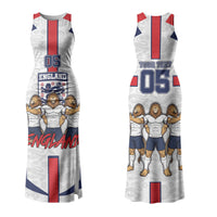 Custom England Football Couples Matching Tank Maxi Dress and Long Sleeve Button Shirt Three Lions Trophy St George Cross DT05 - Polynesian Pride