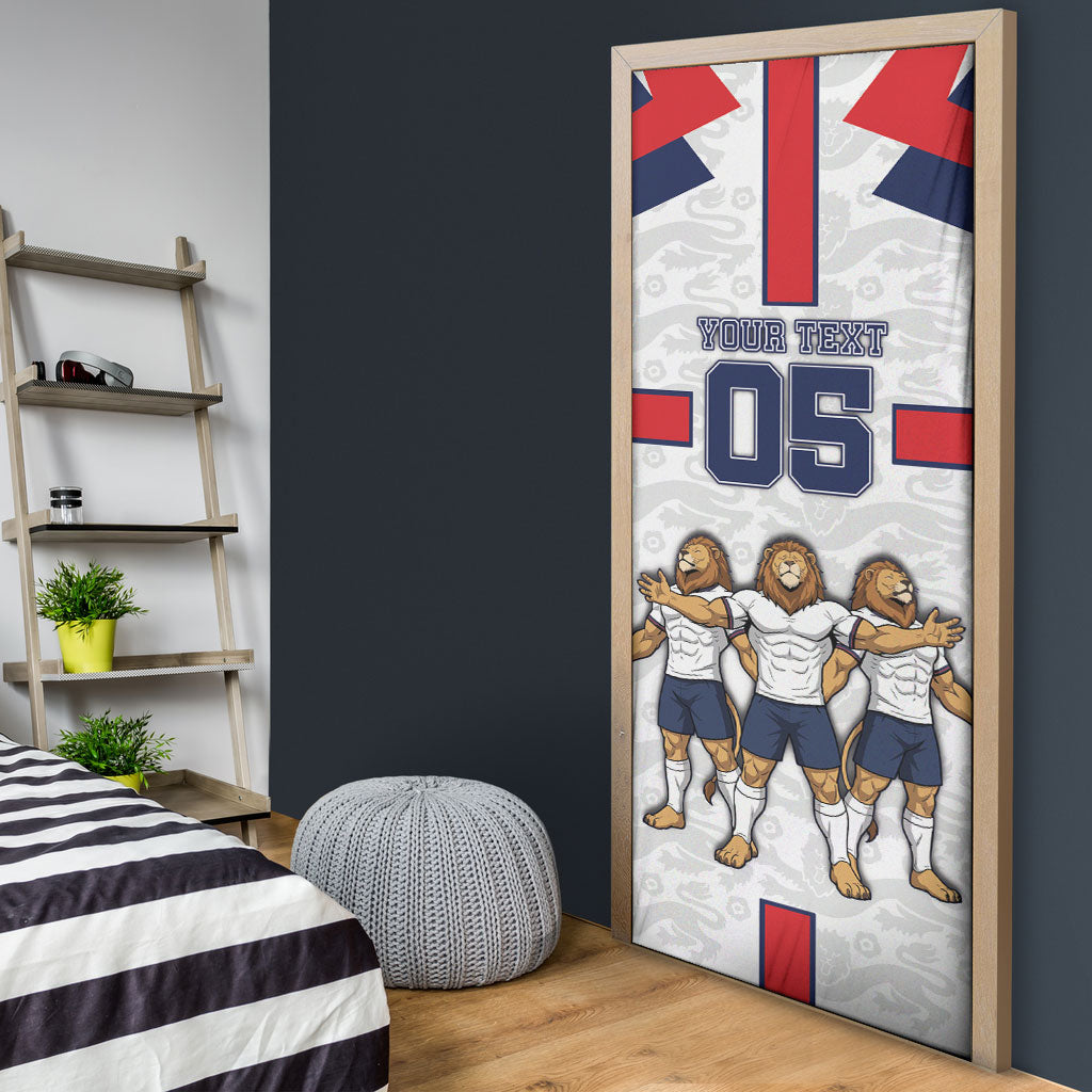 Custom England Football Door Cover Three Lions Trophy St George Cross