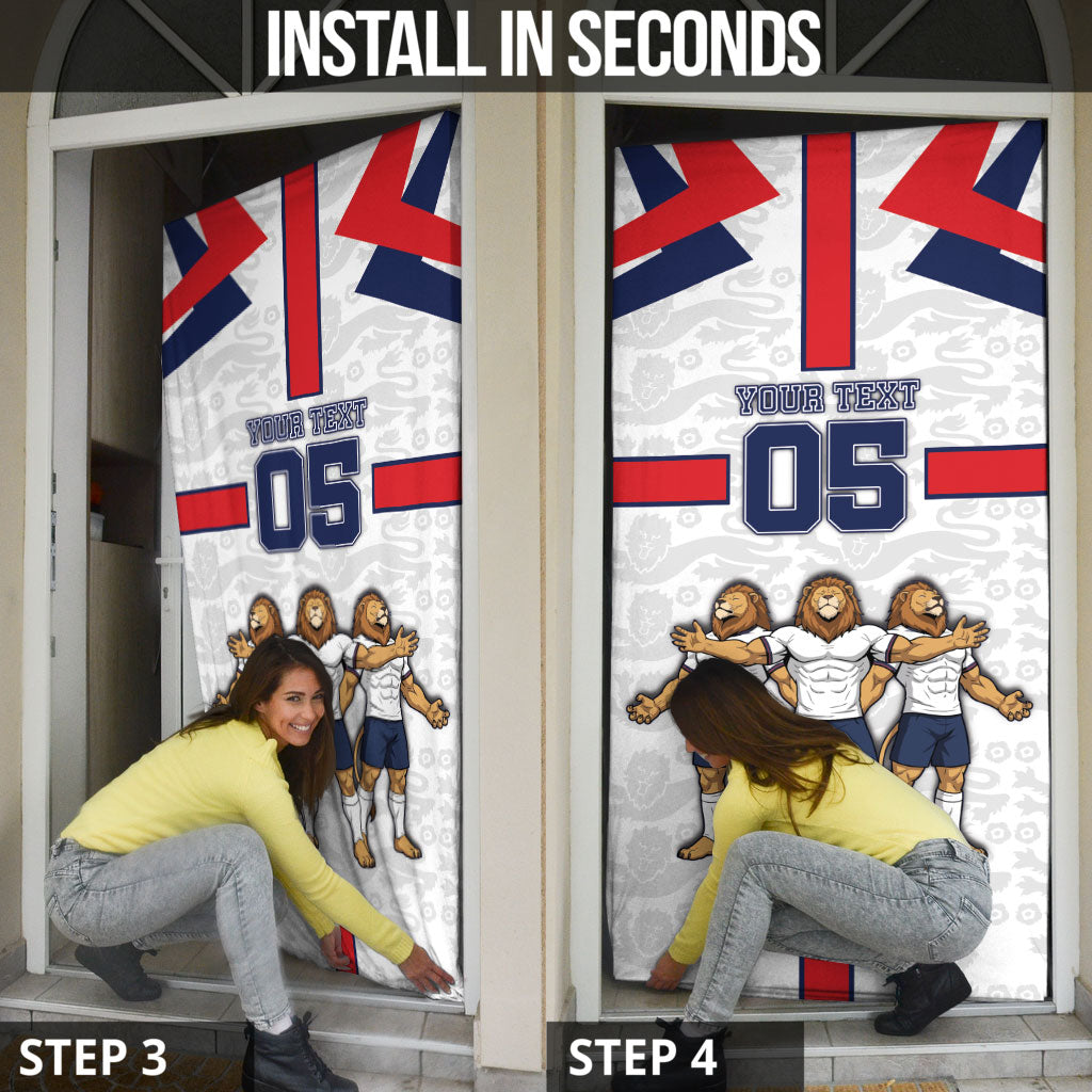 Custom England Football Door Cover Three Lions Trophy St George Cross