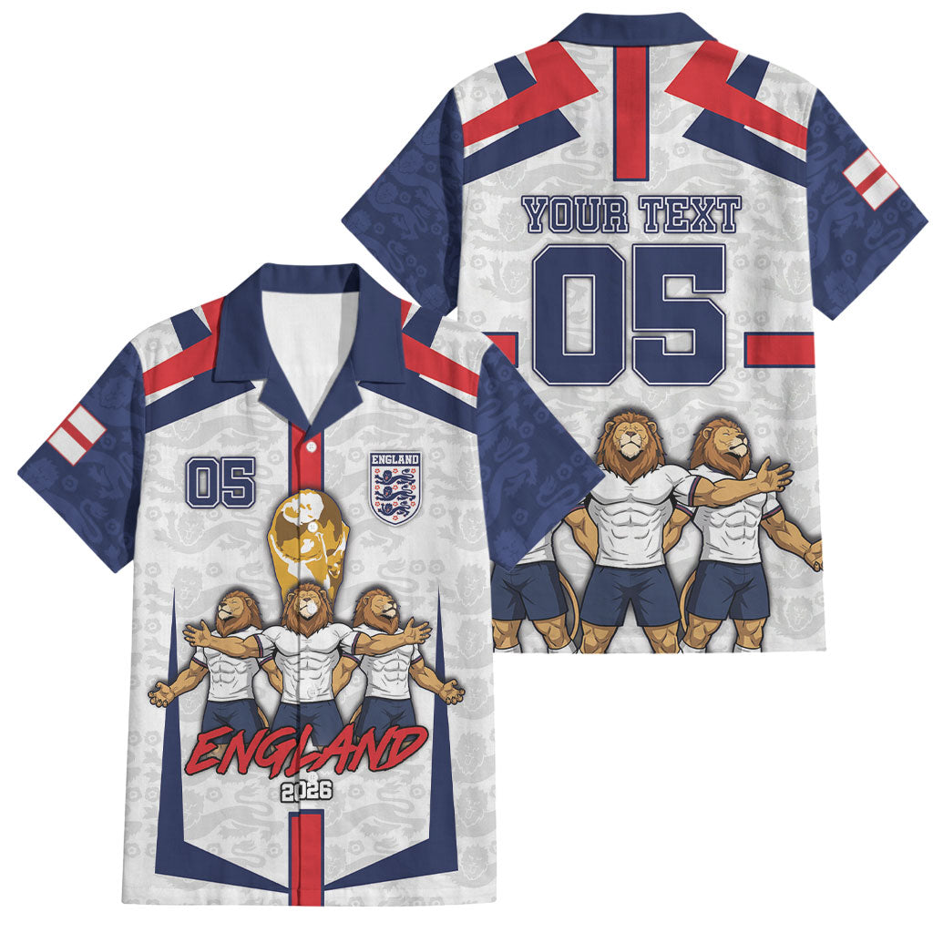 Custom England Football Family Matching Long Sleeve Bodycon Dress and Hawaiian Shirt Three Lions Trophy St George Cross DT05 Dad's Shirt - Short Sleeve White - Polynesian Pride