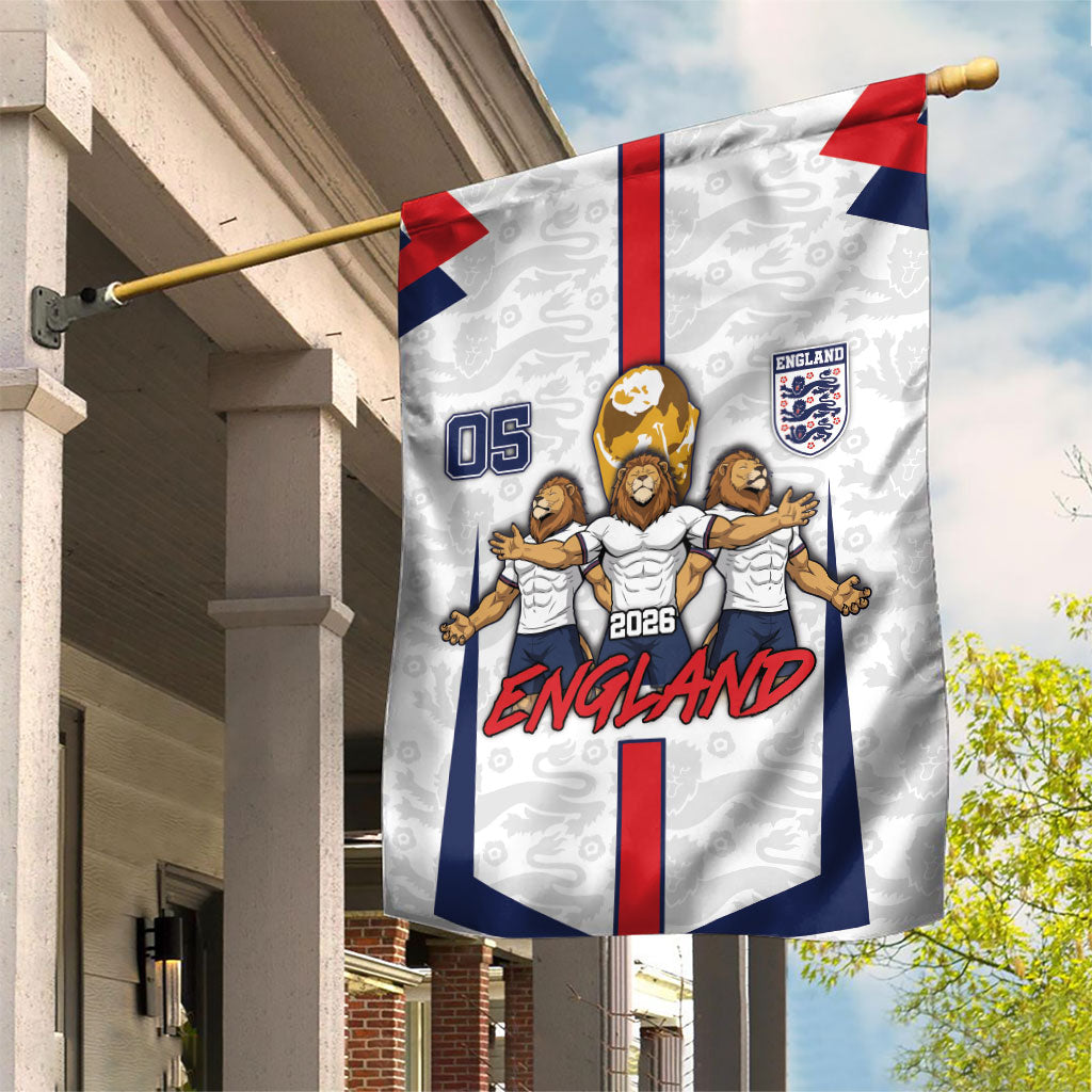 Custom England Football Garden Flag Three Lions Trophy St George Cross DT05 House Flag White - Polynesian Pride