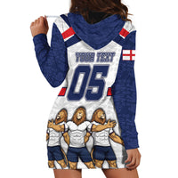 Custom England Football Hoodie Dress Three Lions Trophy St George Cross