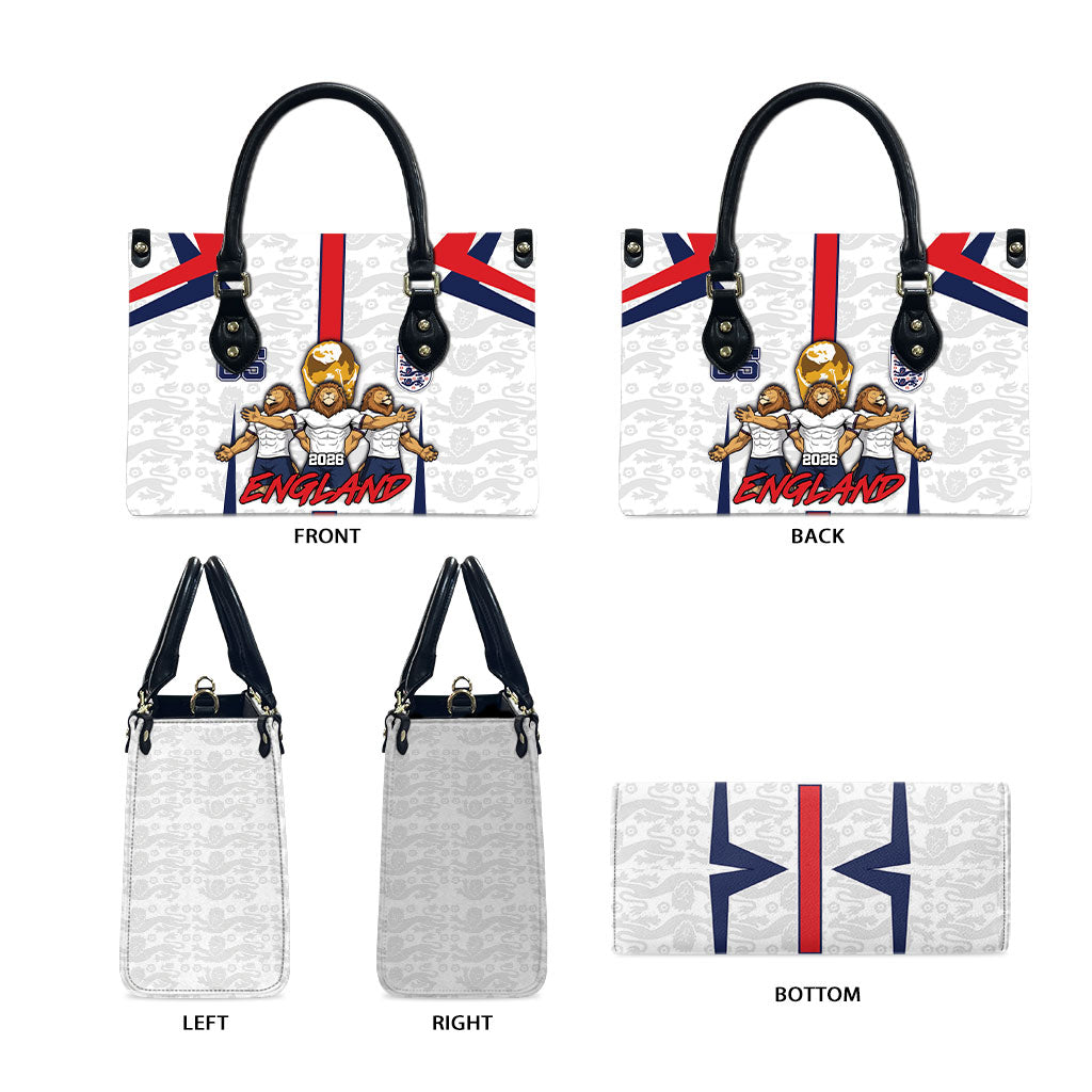 Custom England Football Leather Bag Three Lions Trophy St George Cross