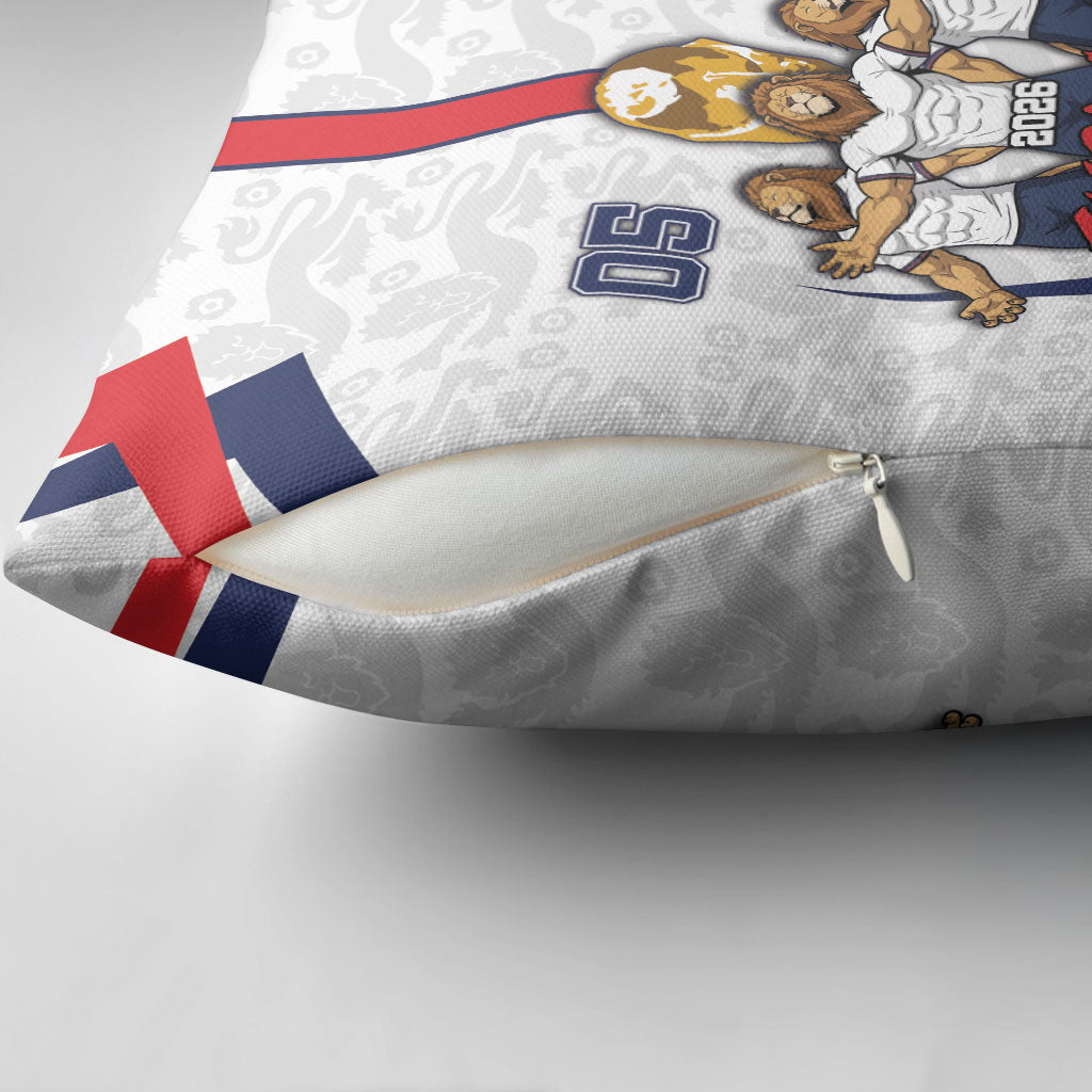 Custom England Football Pillow Cover Three Lions Trophy St George Cross