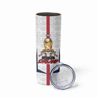 Custom England Football Skinny Tumbler Three Lions Trophy St George Cross DT05 - Polynesian Pride