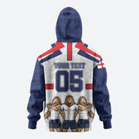 Custom England Football Zip Hoodie Three Lions Trophy St George Cross DT05 - Polynesian Pride