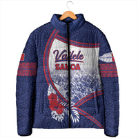 Personalised Vailele Samoa Village Padded Jacket Map Polynesian Tribal Hibiscus Floral DT05 - Polynesian Pride