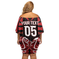 Custom Aotearoa Ngapuhi Family Matching Off Shoulder Short Dress and Hawaiian Shirt Maori Pattern New Zealand - Polynesian Pride
