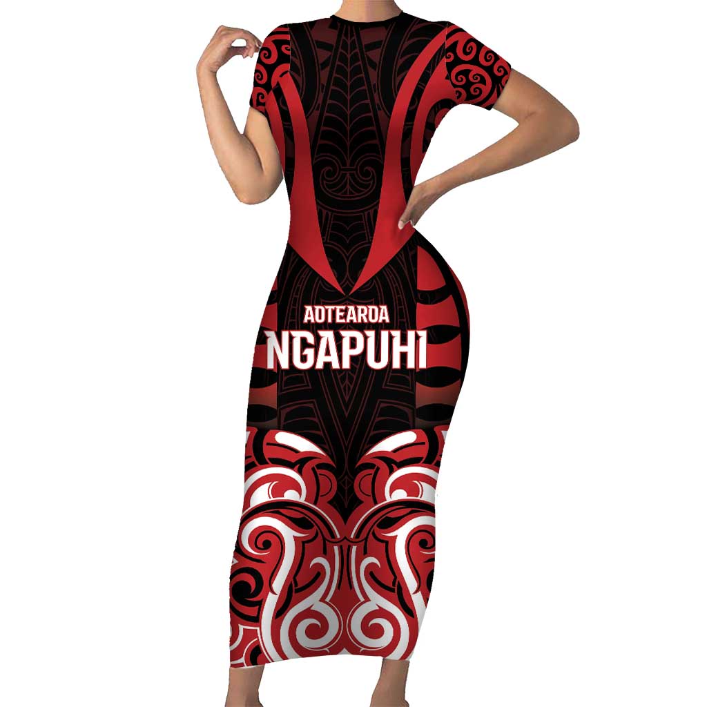 Custom Aotearoa Ngapuhi Family Matching Short Sleeve Bodycon Dress and Hawaiian Shirt Maori Pattern New Zealand - Polynesian Pride