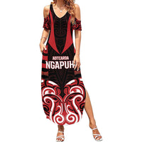 Custom Aotearoa Ngapuhi Family Matching Summer Maxi Dress and Hawaiian Shirt Maori Pattern New Zealand - Polynesian Pride