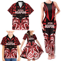Custom Aotearoa Ngapuhi Family Matching Tank Maxi Dress and Hawaiian Shirt Maori Pattern New Zealand - Polynesian Pride