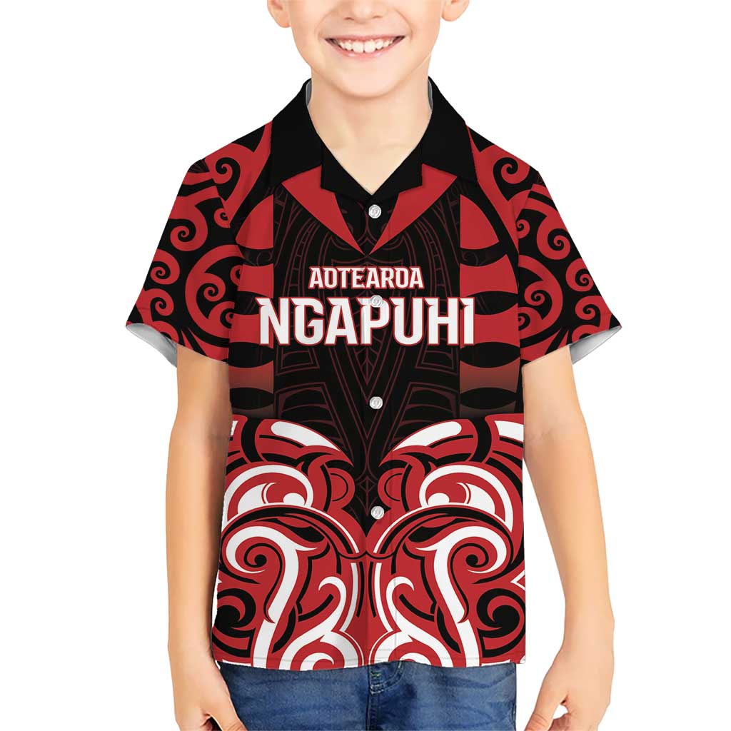 Custom Aotearoa Ngapuhi Kid Hawaiian Shirt Maori Pattern New Zealand - Polynesian Pride