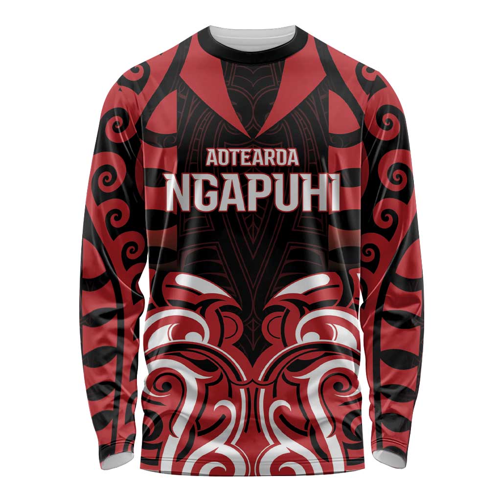 Custom Aotearoa Ngapuhi Long Sleeve Shirt Maori Pattern New Zealand - Polynesian Pride