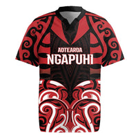 Custom Aotearoa Ngapuhi Rugby Jersey Maori Pattern New Zealand DT05 Red - Polynesian Pride