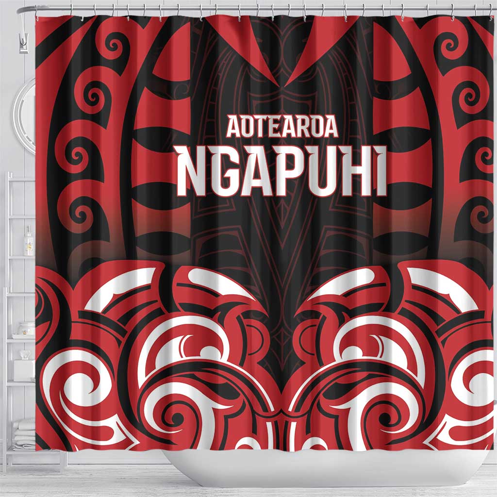 Aotearoa Ngapuhi Shower Curtain Maori Pattern New Zealand - Polynesian Pride