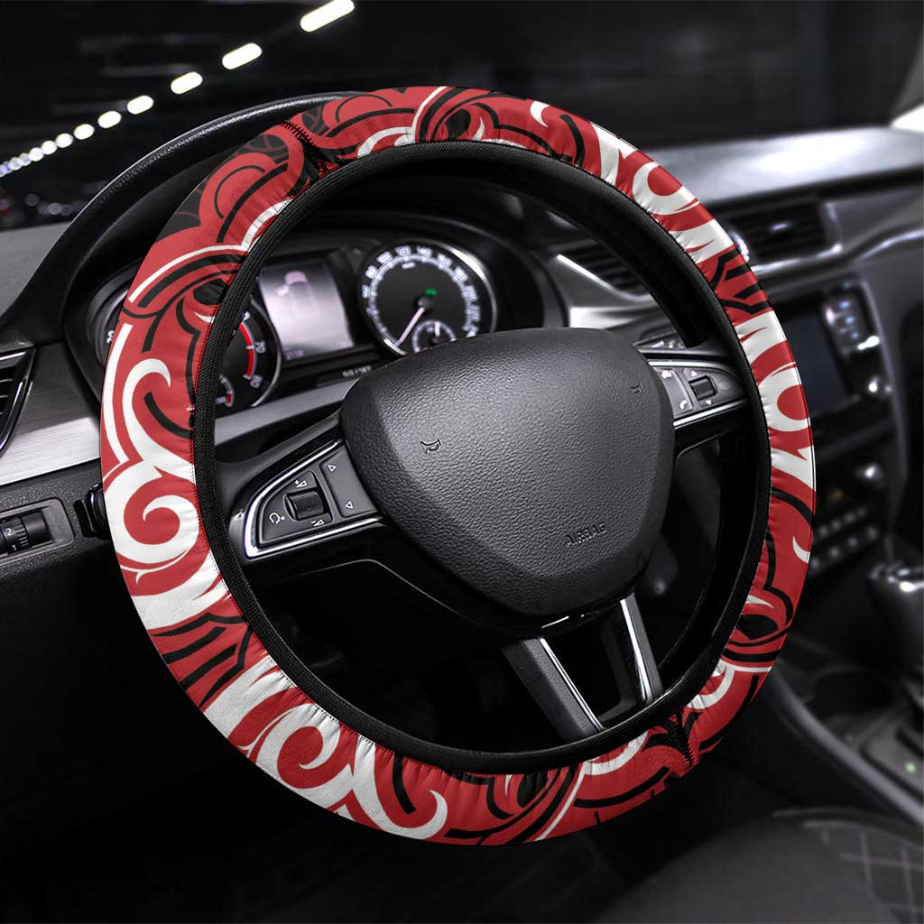 Aotearoa Ngapuhi Steering Wheel Cover Maori Pattern New Zealand - Polynesian Pride
