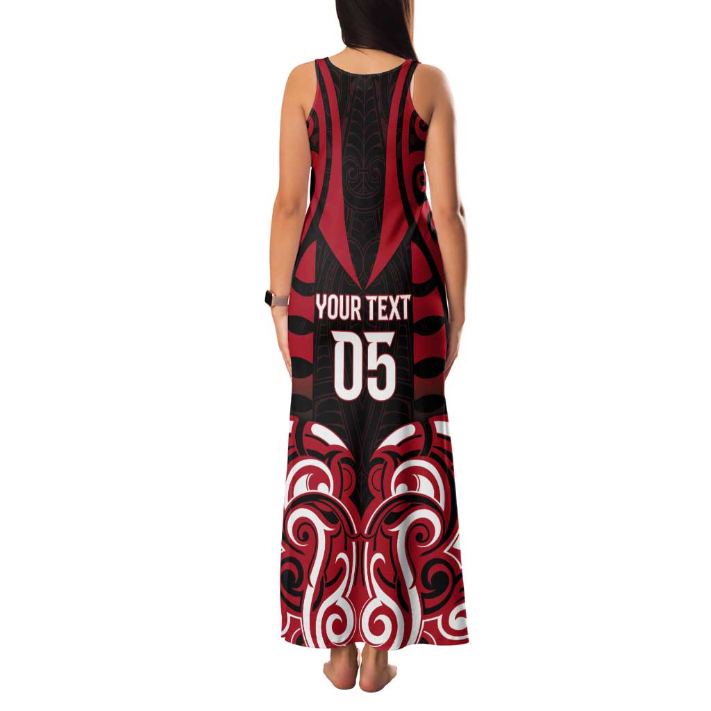 Custom Aotearoa Ngapuhi Tank Maxi Dress Maori Pattern New Zealand - Polynesian Pride