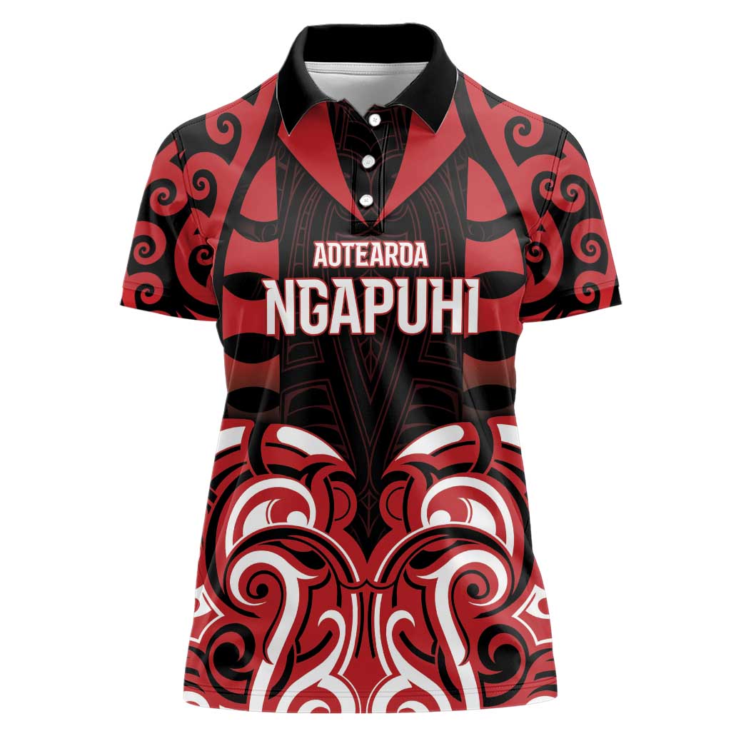 Custom Aotearoa Ngapuhi Women Polo Shirt Maori Pattern New Zealand - Polynesian Pride